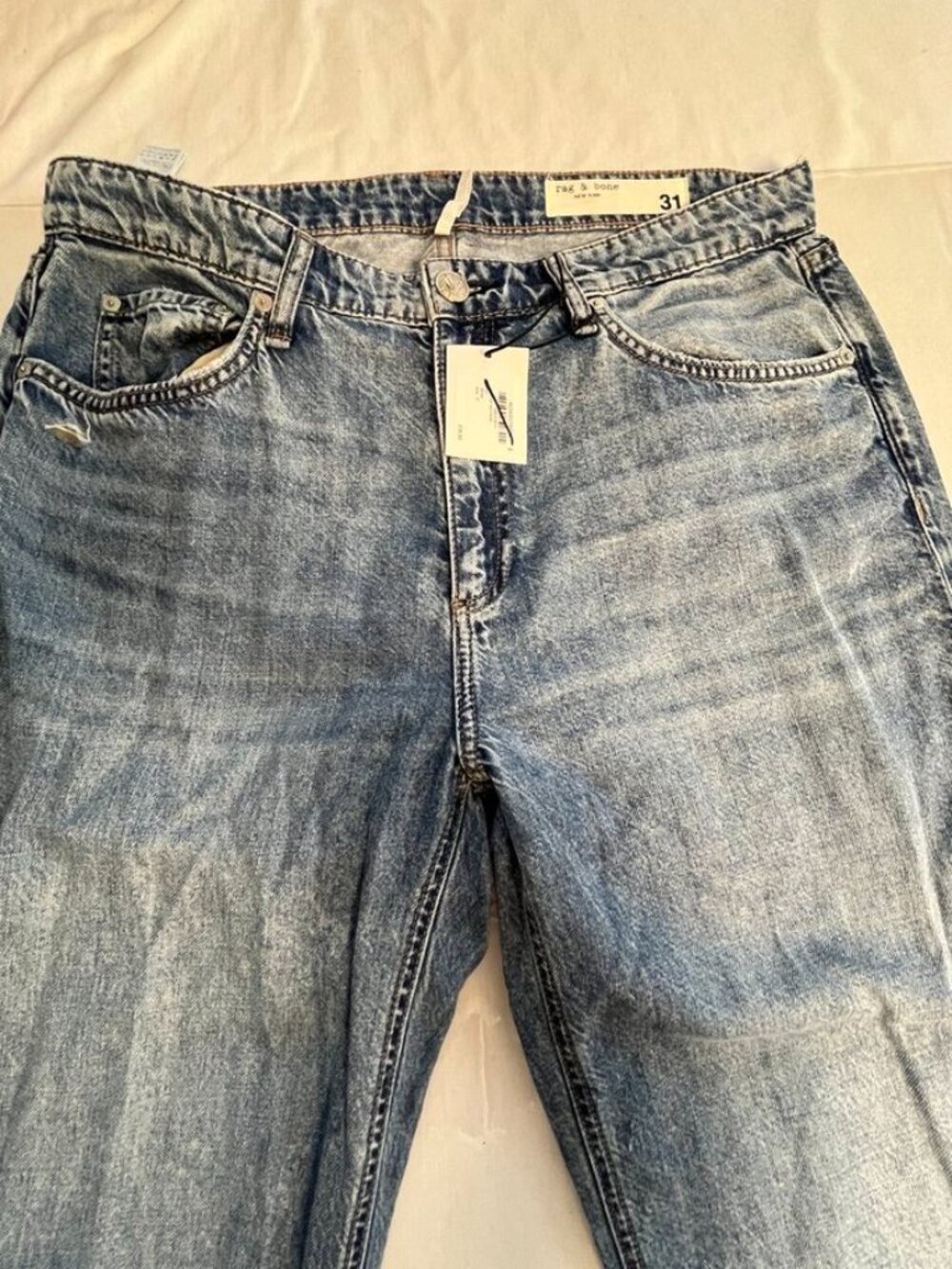 rag & bone Dre Low Rise Baggy Boyfriend Jeans Womens 31 Raw Hem NWT - Picture 3 of 13